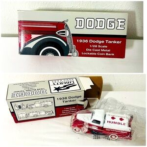 Liberty Humble 1936 Dodge Tank Truck Coin Locking Bank And Key Limited Edition